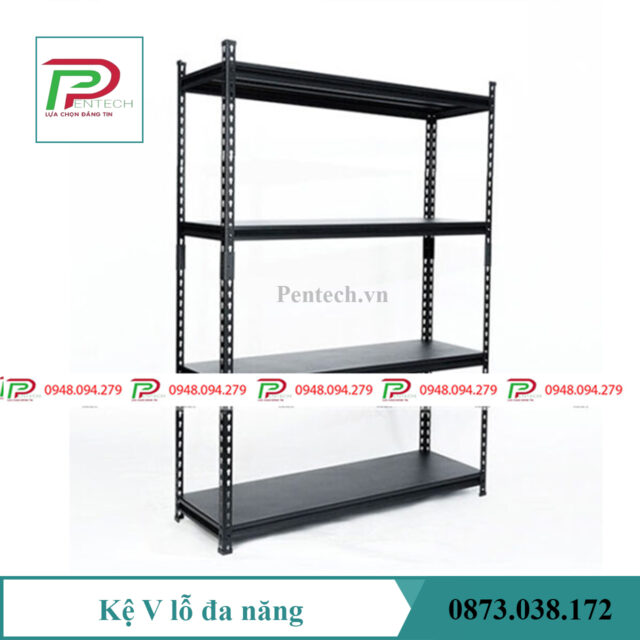 Kệ sắt V lỗ 4 tầng - Kệ Chứa Hàng Pentech - Công Ty TNHH Dịch Vụ Công Nghệ Pentech