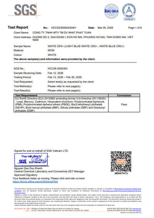Chứng chỉ RoHS – White – HCCEE26000430401