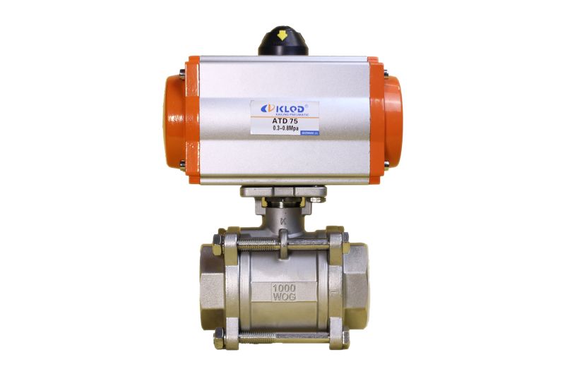 Van bi 3 mảnh inox gắn đầu khí nén