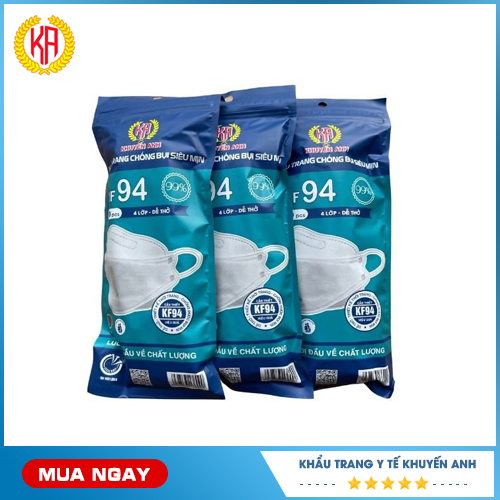 Khẩu trang y tế 4D KF94 - Khẩu Trang Y Tế Khuyến Anh - Cơ Sở Sản Xuất Khẩu Trang Khuyến Anh