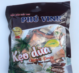 Kẹo dừa ca cao 125gram - Phú Vinh Coco - Công Ty Trách Nhiệm Hữu Hạn Một Thành Viên Trương Phú Vinh