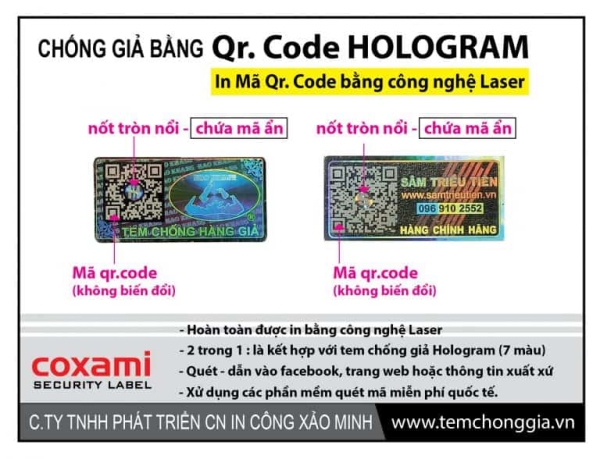 Tem chống giả in-QR Code - số nhảy - Tem Chống Giả Công Xảo Minh - Công Ty TNHH MTV Phát Triển Công Nghệ In Công Xảo Minh