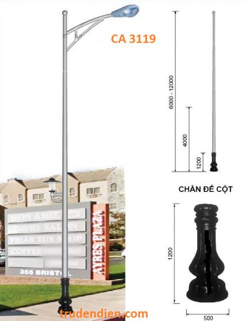 Trụ đèn cao áp đế gang  - Trụ Đèn Chiếu Sáng Việt Nam - Công Ty TNHH Sản Xuất Thương Mại Dịch Vụ Xuất Nhập Khẩu Chiếu Sáng Việt Nam