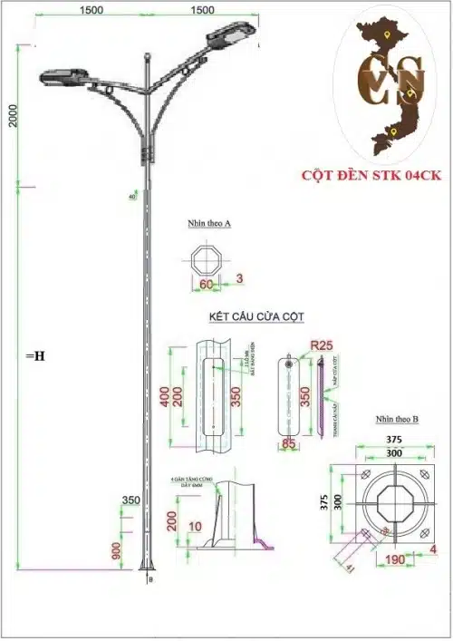 Trụ đèn cao áp 