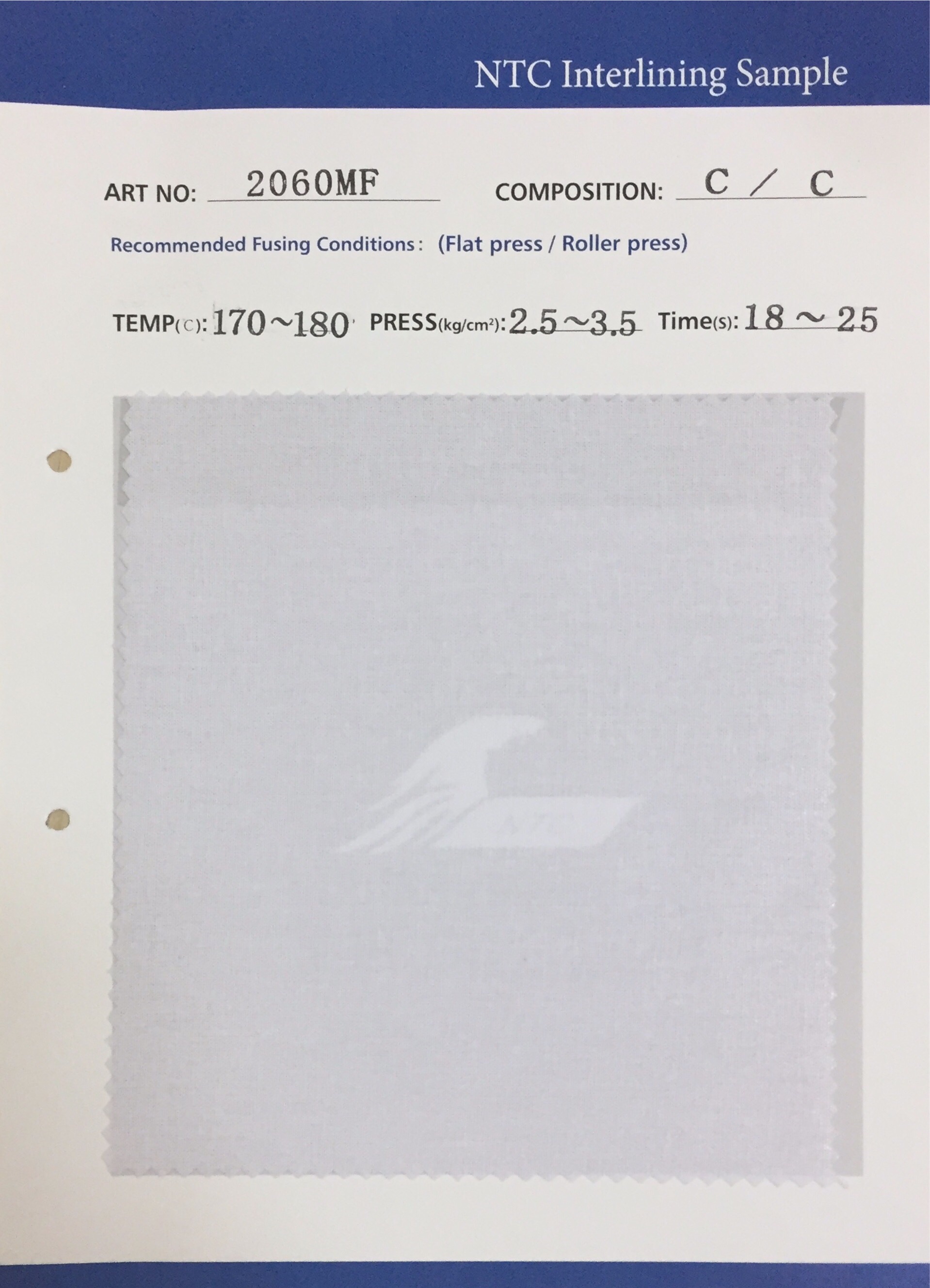 Dựng vải áo sơ mi 2060SF - Công Ty TNHH Hàng Dệt NTC