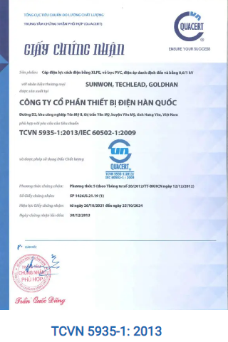 TCVN 5935-1:2013 - Dây Cáp Điện Hàn Quốc - Công Ty Cổ Phần Thiết Bị Điện Hàn Quốc