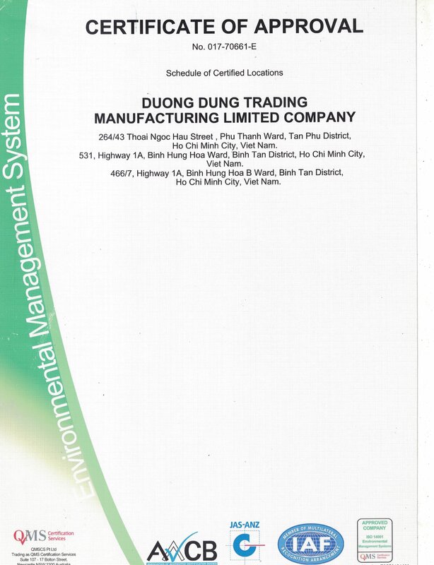 Chứng nhận ISO - Thùng Phuy Dương Dung - Công Ty TNHH Thương Mại Sản Xuất Dương Dung