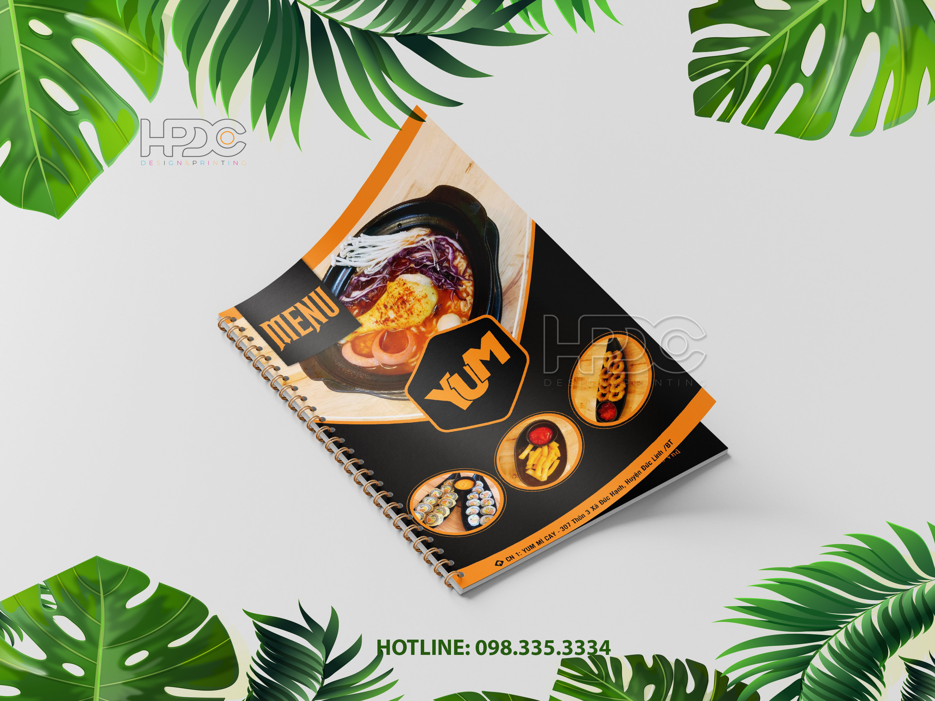 In menu nhựa PVC - In ấn HPDC - Công Ty Trách Nhiệm Hữu Hạn HPDC