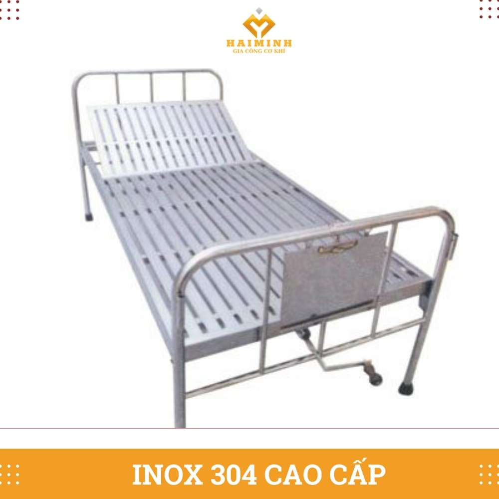 Giường y tế 1 tay quây inox