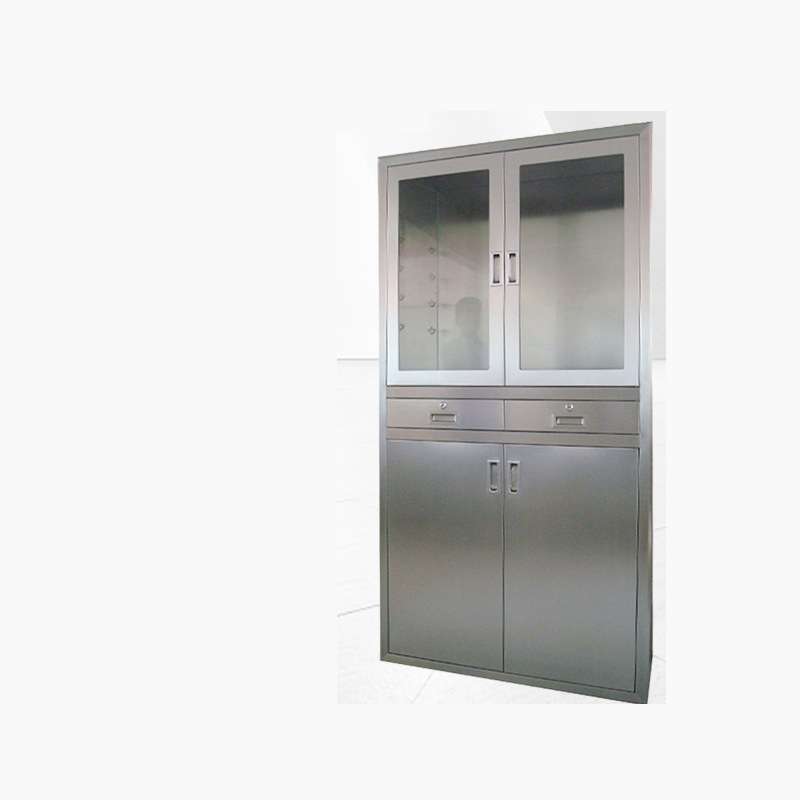 Tủ thuốc inox 304 2 cánh kính 10 ngăn