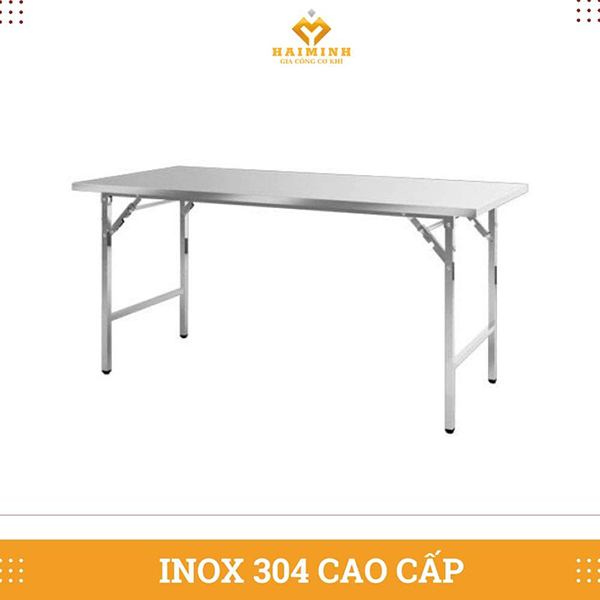 Bàn ăn xếp gọn inox - Gia Công Inox Hải Minh - Công Ty TNHH SX TM Xây Dựng Cơ Khí Hải Minh