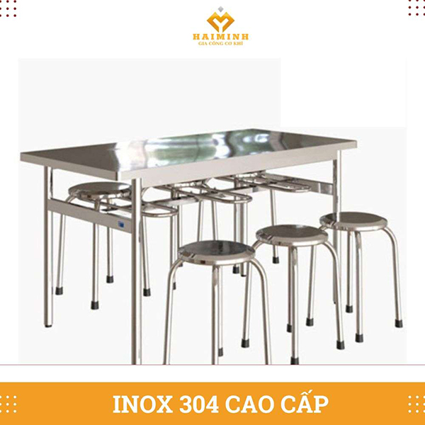 Bàn ghế ăn inox đẹp - Gia Công Inox Hải Minh - Công Ty TNHH SX TM Xây Dựng Cơ Khí Hải Minh