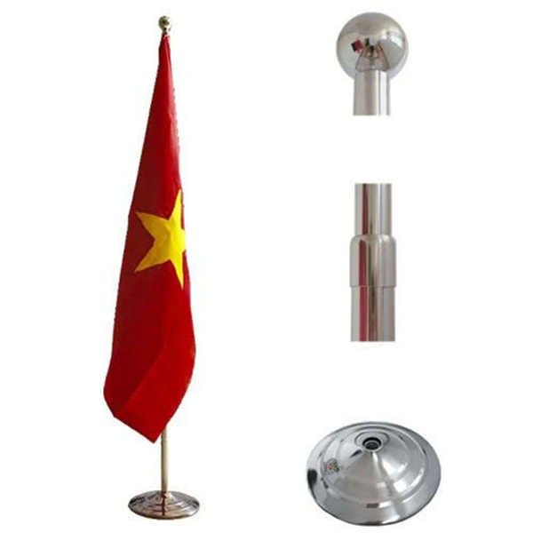 Cột cờ inox 304 cao 4m - Gia Công Inox Hải Minh - Công Ty TNHH SX TM Xây Dựng Cơ Khí Hải Minh