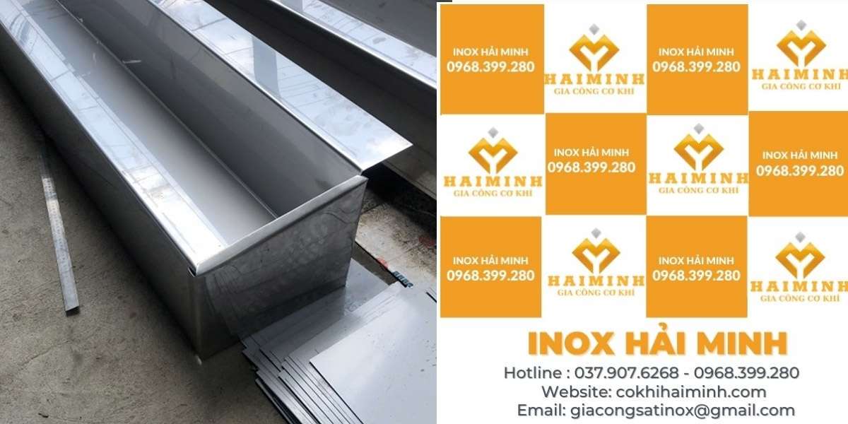 Máng xối nước mưa inox 304 dày 1mm - Gia Công Inox Hải Minh - Công Ty TNHH SX TM Xây Dựng Cơ Khí Hải Minh