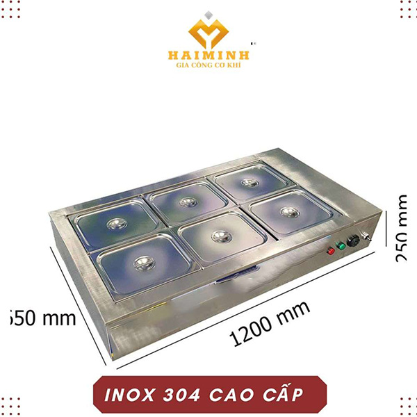 Nồi giữ nóng thức ăn bằng điện 6 khay - Gia Công Inox Hải Minh - Công Ty TNHH SX TM Xây Dựng Cơ Khí Hải Minh