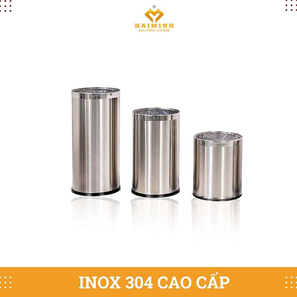 Thùng rác inox hai lớp không nắp - Gia Công Inox Hải Minh - Công Ty TNHH SX TM Xây Dựng Cơ Khí Hải Minh