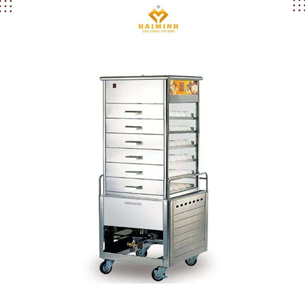 Tủ hấp bánh bao 6 khay inox cao cấp - Gia Công Inox Hải Minh - Công Ty TNHH SX TM Xây Dựng Cơ Khí Hải Minh