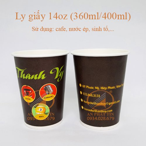 Ly giấy 14oz (360ml/400ml) - Ly Giấy An Phát Tín - Công Ty TNHH An Phát Tín