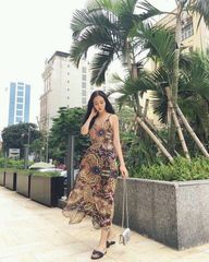 Đầm maxi hoa nhúng eo - Công Ty TNHH Siêu Minh Mạnh