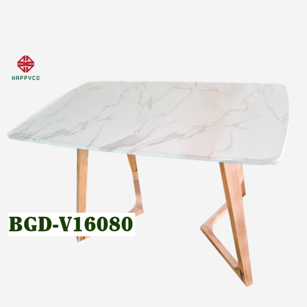 Bàn giả đá chất liệu MDF chân V