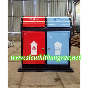 Thùng rác đôi ngoài trời