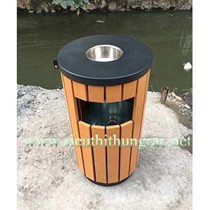 Thùng rác gỗ tròn HN-01