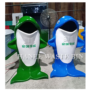 Thùng rác nhựa Composite cá heo