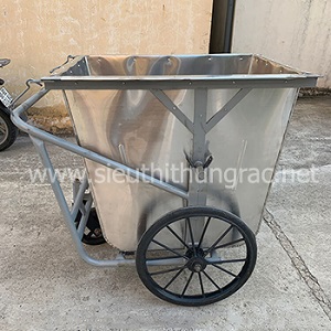 Xe gom rác inox 400L