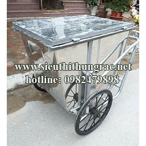 Xe gom rác tôn 500L có nắp