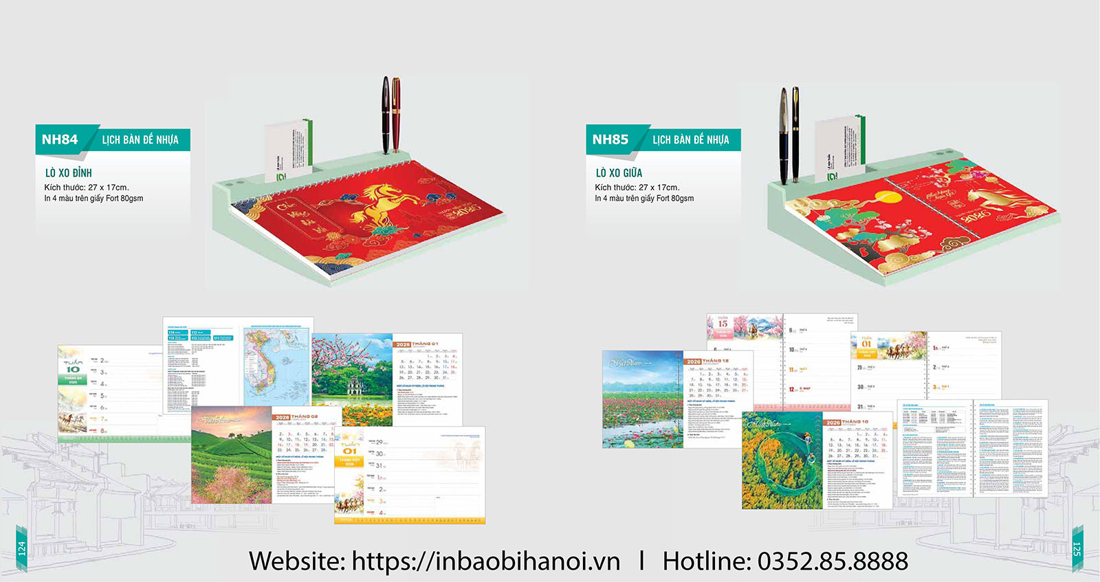 Lịch để bàn đế nhựa