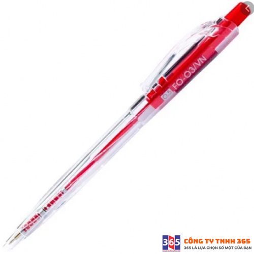 Bút bi Thiên Long FO-03 - Đỏ - Văn Phòng Phẩm 365N - Công Ty TNHH 365N
