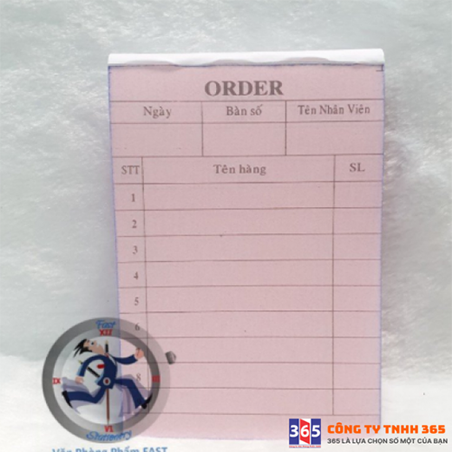 Phiếu Order 2 liên