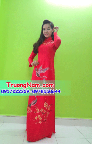 áo dài đỏ - May Mặc Trường Nam - Công Ty TNHH Sản Xuất TMDV Trường Nam