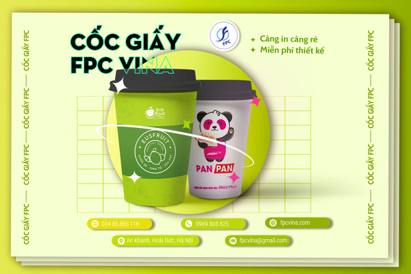 Cốc giấy EUS Fruit 16oz và pan pan 14oz - Đồ Dùng Giấy FPC - Công Ty TNHH FPC Việt Nam