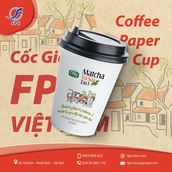 Cốc Matcha Cozy 14oz 400ml - Đồ Dùng Giấy FPC - Công Ty TNHH FPC Việt Nam