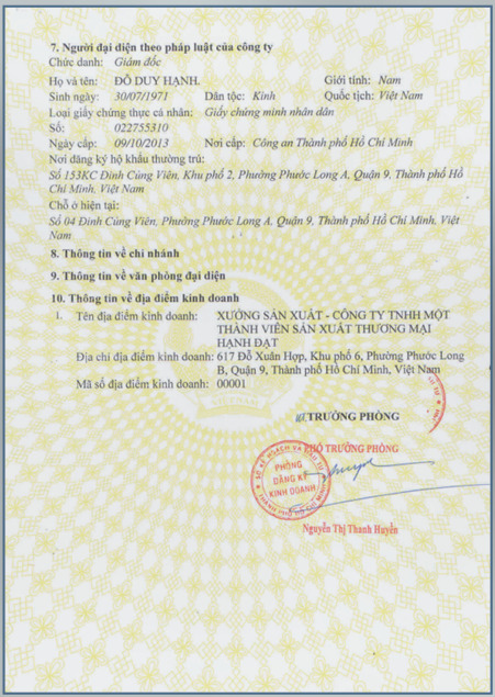 Chứng nhận đăng ký doanh nghiệp