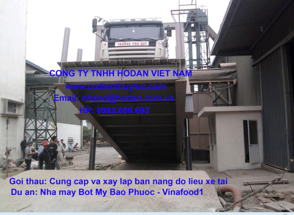 Bàn nâng xe tải đổ liệu thủy lực - Công Ty TNHH Hodan Việt Nam
