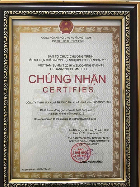 Chứng nhận, giải thưởng