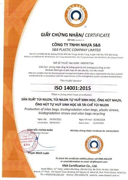 Chứng nhận ISO 14001:2015