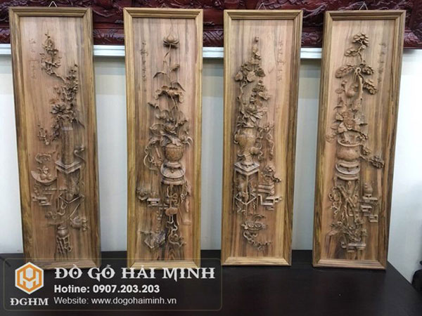 Bộ tranh tứ bình gỗ - Đồ Gỗ Hải Minh - Công Ty Cổ Phần Đồ Gỗ Hải Minh