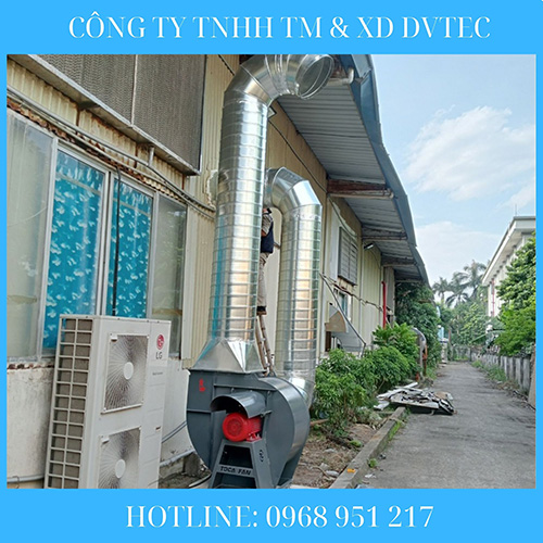 Thi công hệ thống hút khói bù khí nhà xưởng