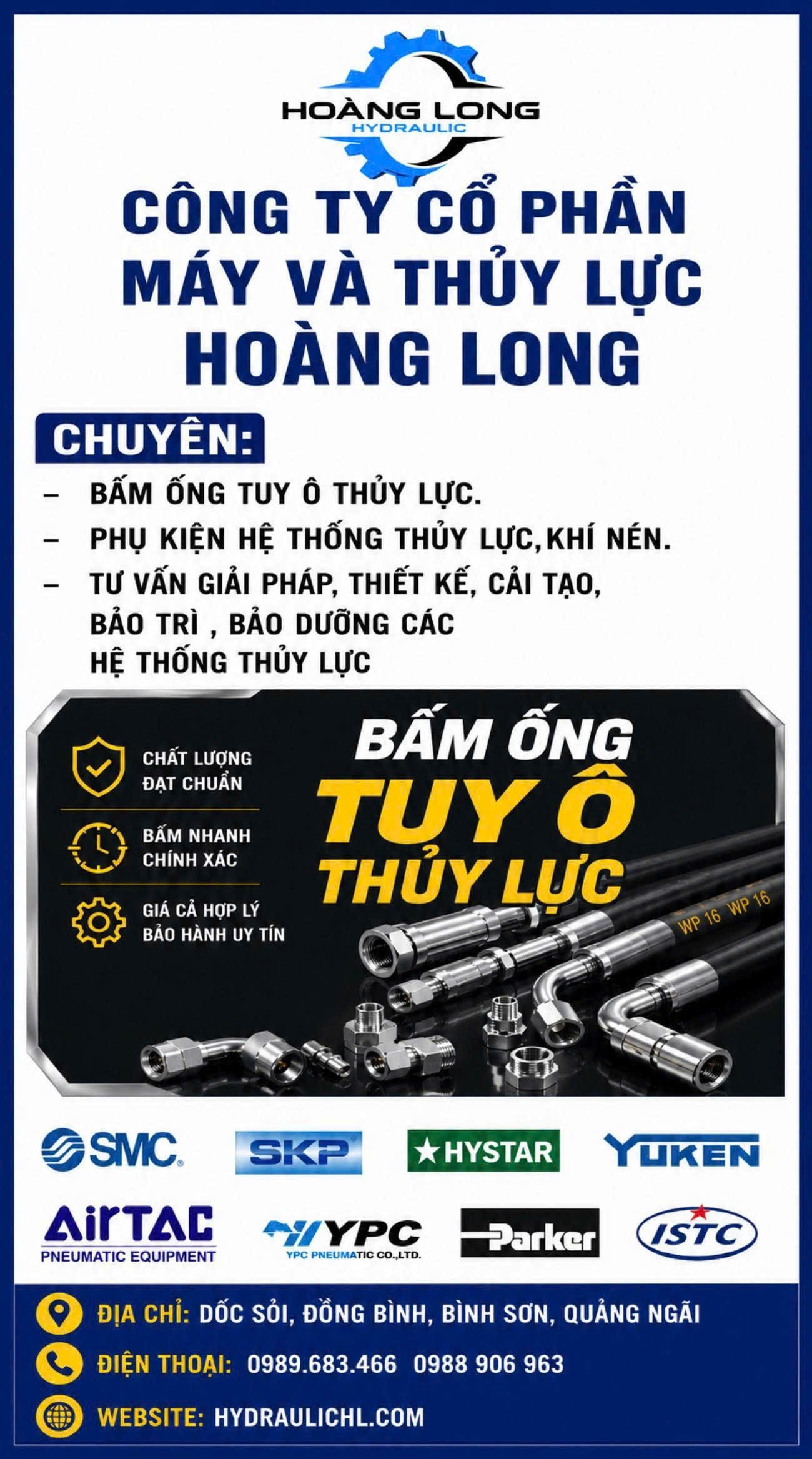 Bấm ống tuy ô thủy lực Hoàng Long