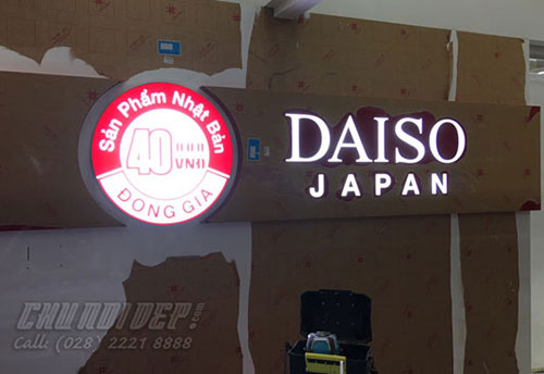 Thi công logo Daiso Japan - Công Ty TNHH Thi Công Quảng Cáo
