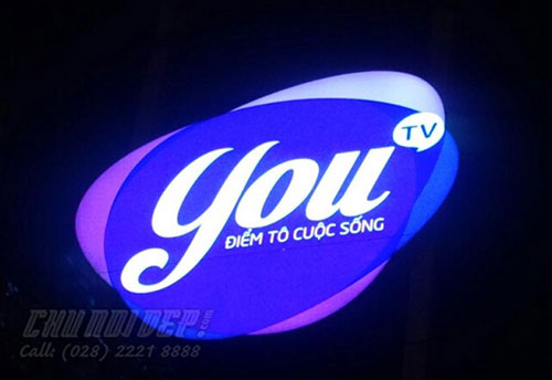 Thi công logo Youtv - Công Ty TNHH Thi Công Quảng Cáo
