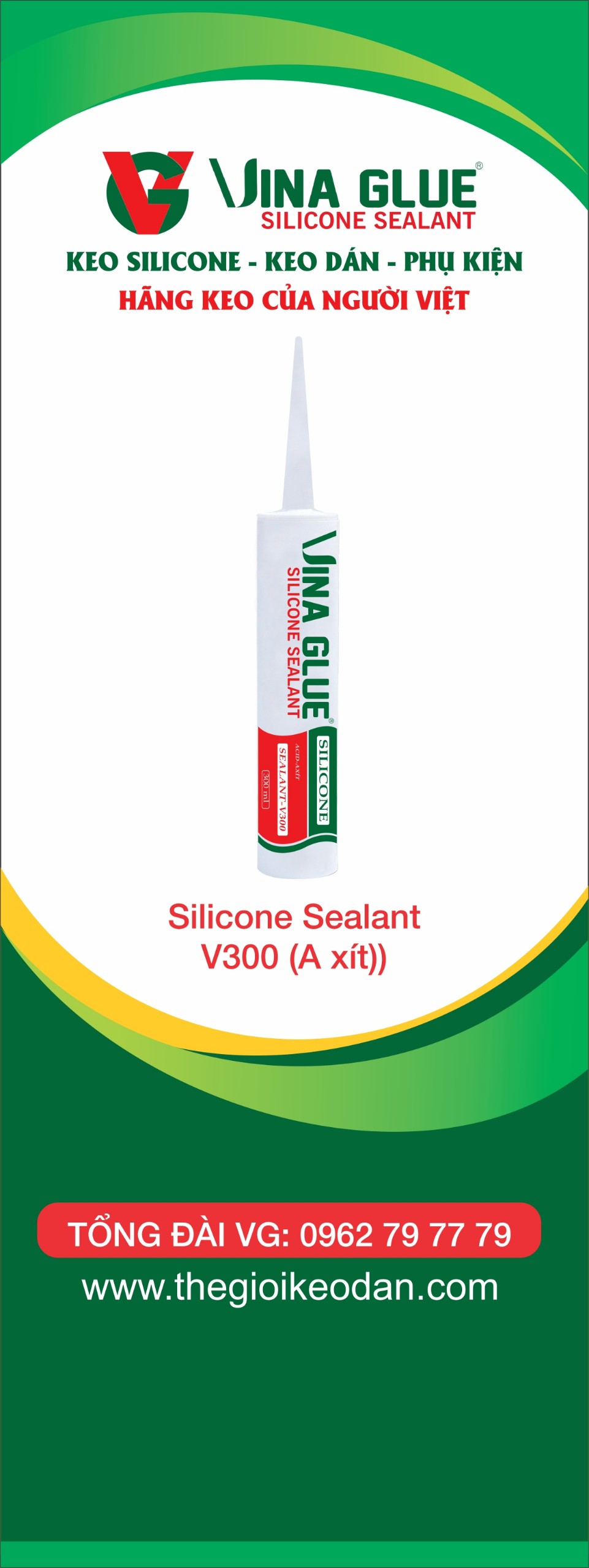 Silicone Sealant V300(A xít) - Keo Silicone VINA GLUE