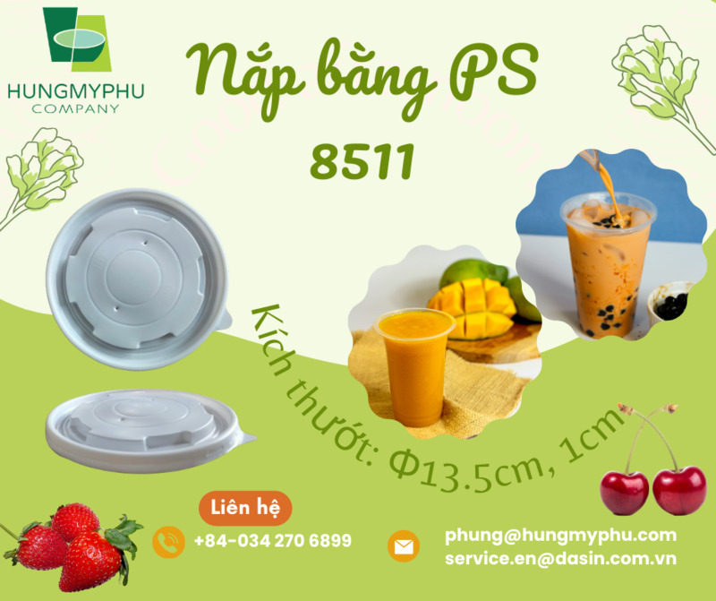 Nắp bằng PS 8511 - Ly Cốc Giấy Hưng Mỹ Phú - Công Ty TNHH Hưng Mỹ Phú