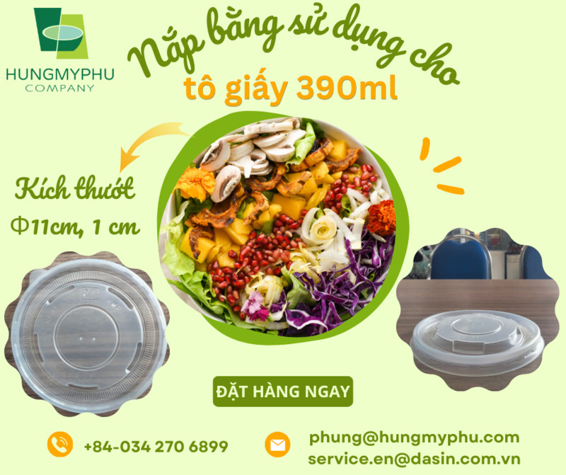 Nắp bằng sử dụng cho tô giấy 390ml - Ly Cốc Giấy Hưng Mỹ Phú - Công Ty TNHH Hưng Mỹ Phú