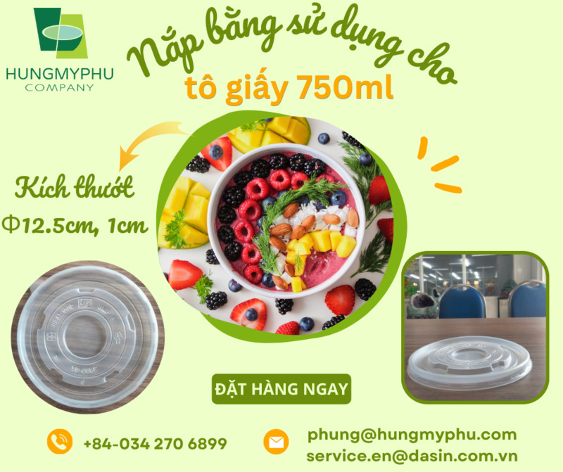 Nắp bằng sử dụng cho tô giấy 750ml - Ly Cốc Giấy Hưng Mỹ Phú - Công Ty TNHH Hưng Mỹ Phú
