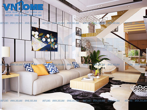 Thiết kế nội thất phòng khách - Xây Dựng VN Home - Công Ty CP Kiến Trúc - Đầu Tư Xây Dựng VN Home
