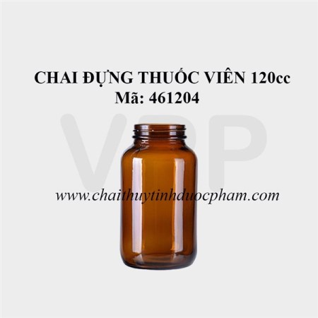 Chai thủy tinh đựng thuốc viên 120cc - Công Ty Bao Bì Dược Phẩm Việt Nam